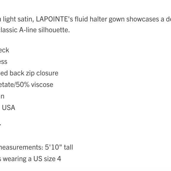 LAPOINTE Satin Halter Gown in Seafoam - Picture 7 of 7